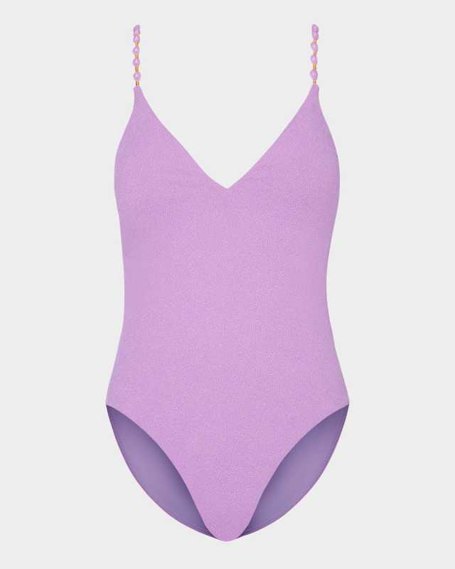 Cannes Beaded Strap One-Piece Swimsuit